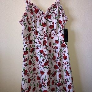 Pink Dress with Red Roses